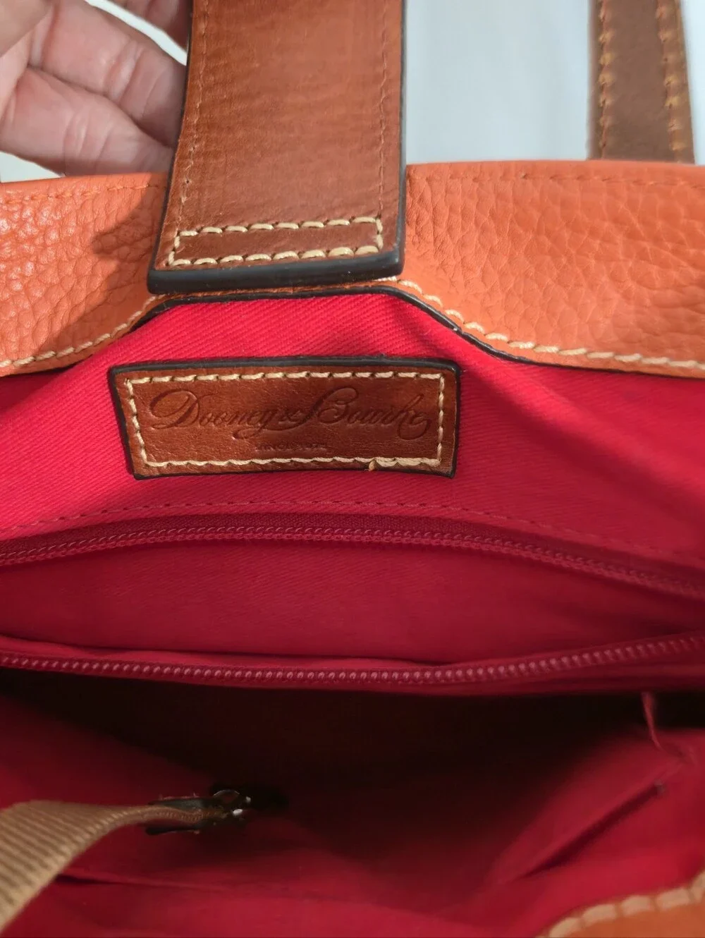 Dooney & Bourke Pebble Leather Orange Tote - Picture 4 of 13